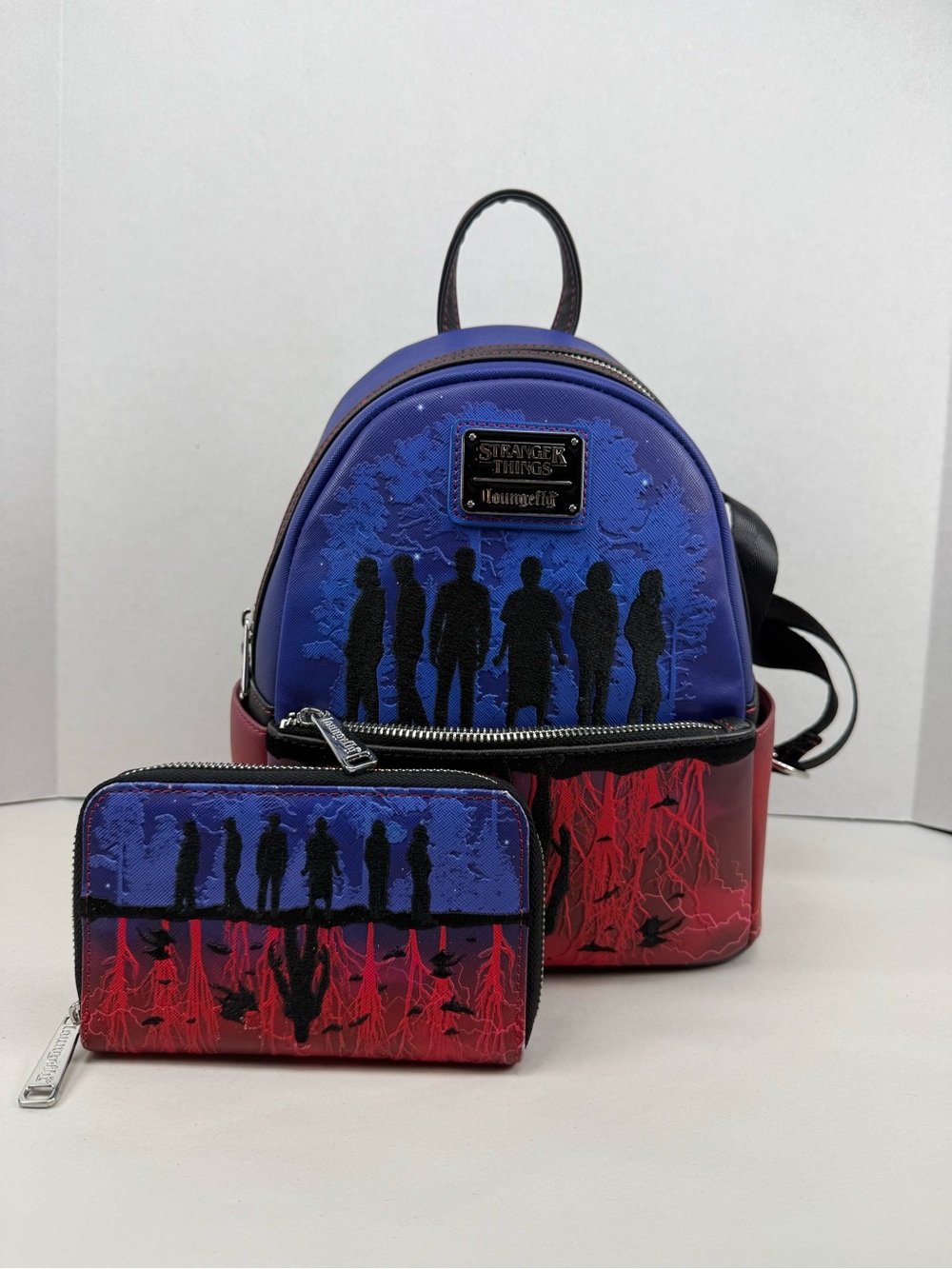 Loungefly NETFLIX STRANGER THINGS UPSIDE DOWN SHADOWS MINI BACKPACK & Wallet